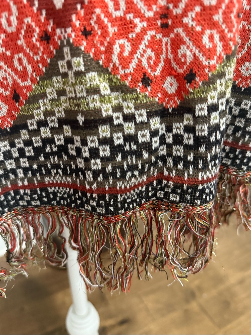 Ruby Rd. Red Multi-Pattern Fringe Tunic Plus Size - Picture 3 of 4